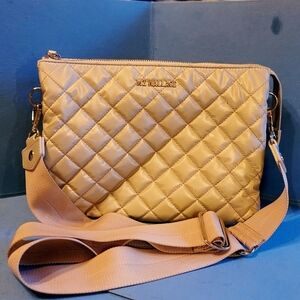 MZ Wallace Quilted Crossbody Bag in Silver